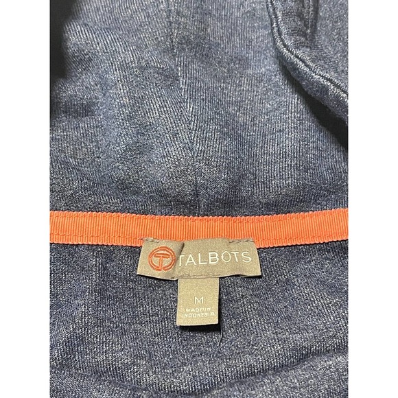 T by Talbots Sz M Heathered Blue Cowl Neck Long Sleeve Sweatshirt Casual Womens - Picture 6 of 9